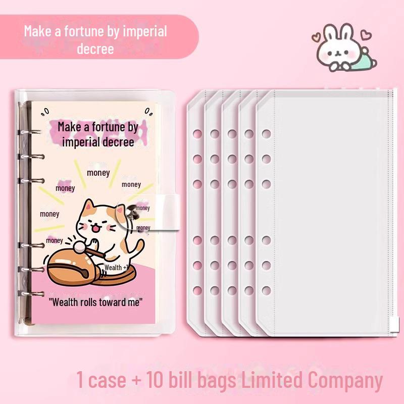"Large Capacity Cash Deposit Book: Family Finance Management, Loose-Leaf Handbook and Bill Storage Bag"