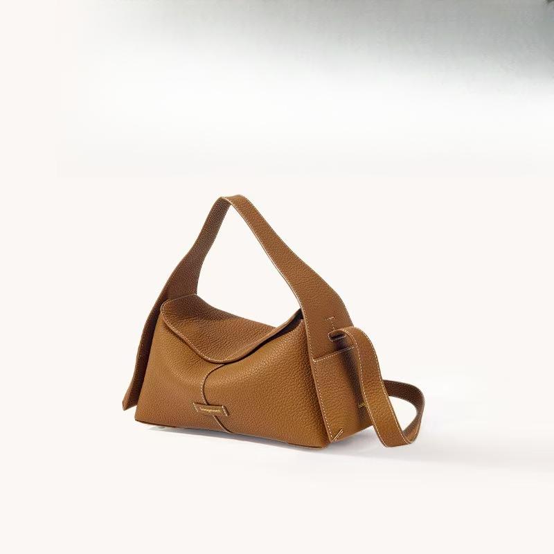 Ear-hanging Eaves Bag for Women's First Layer of Leather Commuting Hand-held Crossbody Bag
