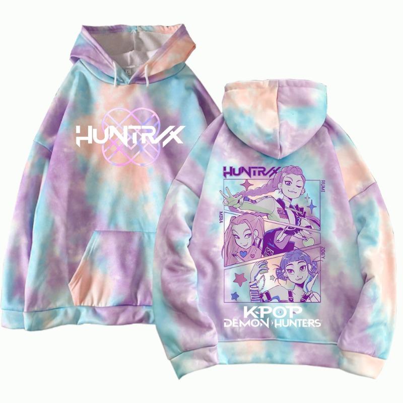 Anime Kpop Cazador de Demonios Moda Sudadera con Capucha para Mujer Sudadera Anime Harajuku Jersey Tops para Niños Ropa de Calle