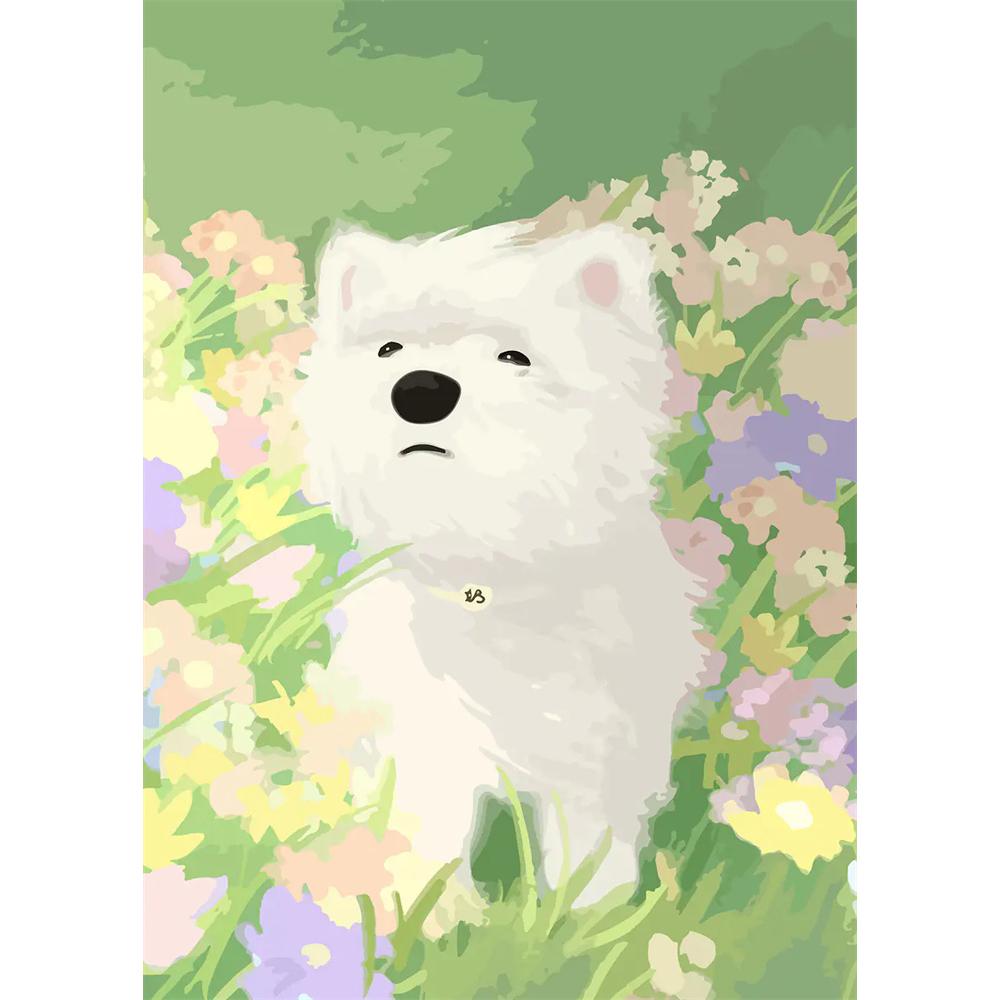 

Happy Animals in Flowers Meadow Ducks Dogs Cat Diamond Painting Wall Art Picture for Nursery Home Kids Room Decor Round 20x30cm