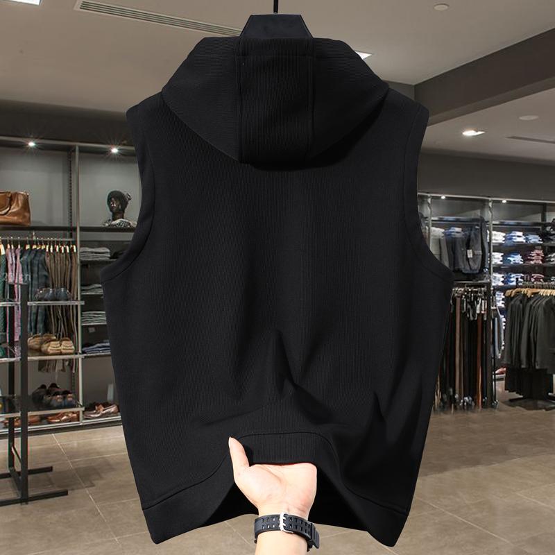 Übergröße 5XL-11XL Mode Herbst Winter Oversize Warme Ärmellose Weste Herren Oberbekleidung Dickes Faux-Fleece-gefütterte Herrenjacke mit Kapuze