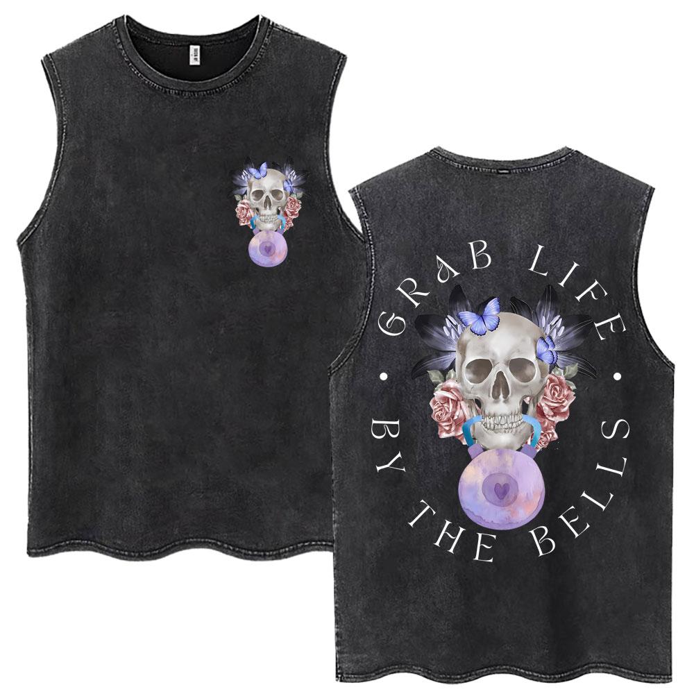 

Washed Misfits Gym Crew Skeleton Vintage Tank Tops Fitness High Quality Casual Sleeveless T Shirts Men Women Cotton Vests 3XL