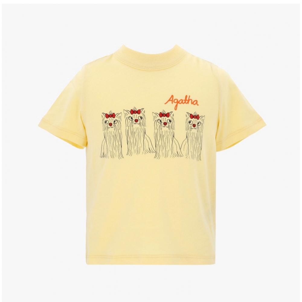 Mini Rodini 2472014323  Agatha DogS Sp SS Tee  Agatha Dog Print Children S Short Sleeve Tee