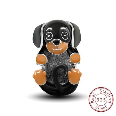 Copper Sausage Dog Chameleon Black Cat Charms Bead Fit Diy Bracelet Bangle Making Gift Of High Quality Jewelry