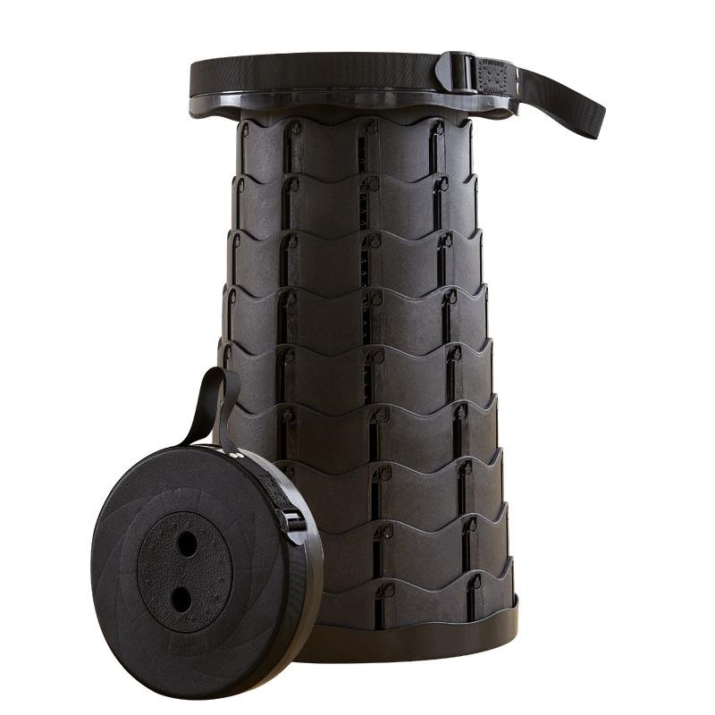 Portable Folding Telescopic Stool Lightweight Plastic Subway Queuing Chair and Outdoor Camping Fishing with Carry Bag