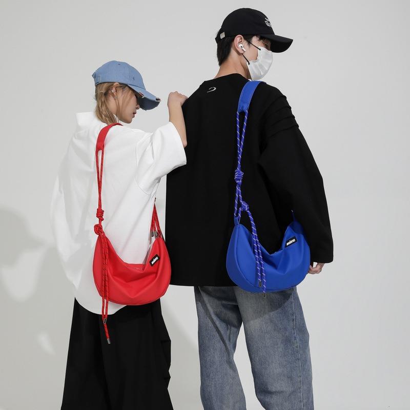 Men's and Women's Nylon Cloth Bags, Student Shoulder Crossbody Bags, Lightweight Couple Leisure Backpacks