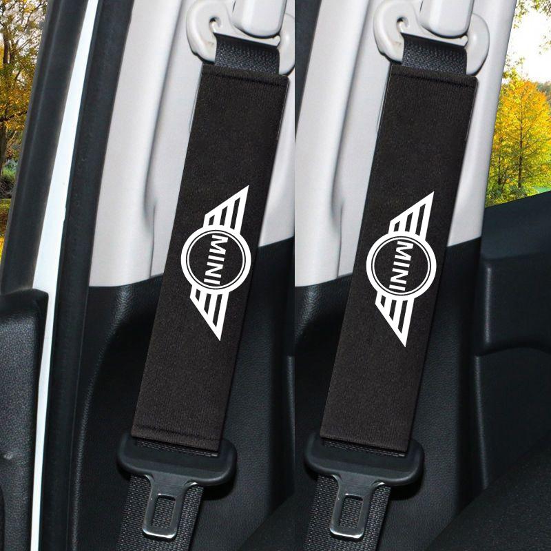 

Car Headrest Neck Pillow Seat Belt Shoulder Pad Fit For BMW Mini Cooper One S Countryman R50 R53 R56 R60 F55 sticker Clubman JCW