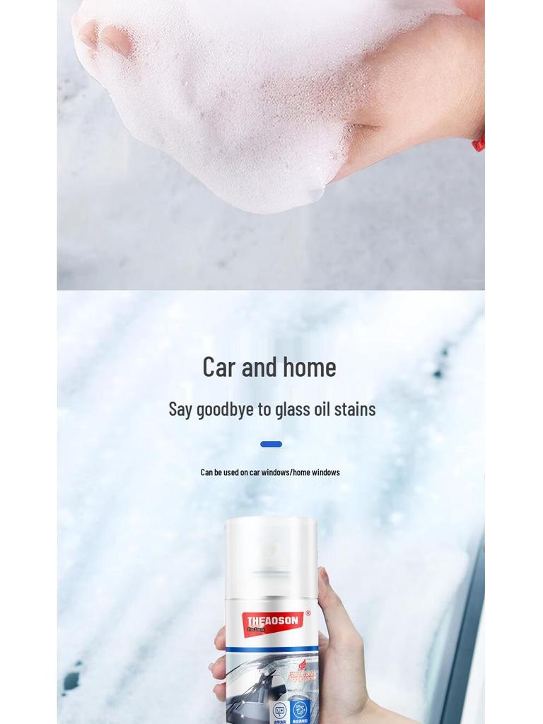 Powerful Windshield Oil Film Remover and Rainproof Foam Cleaner