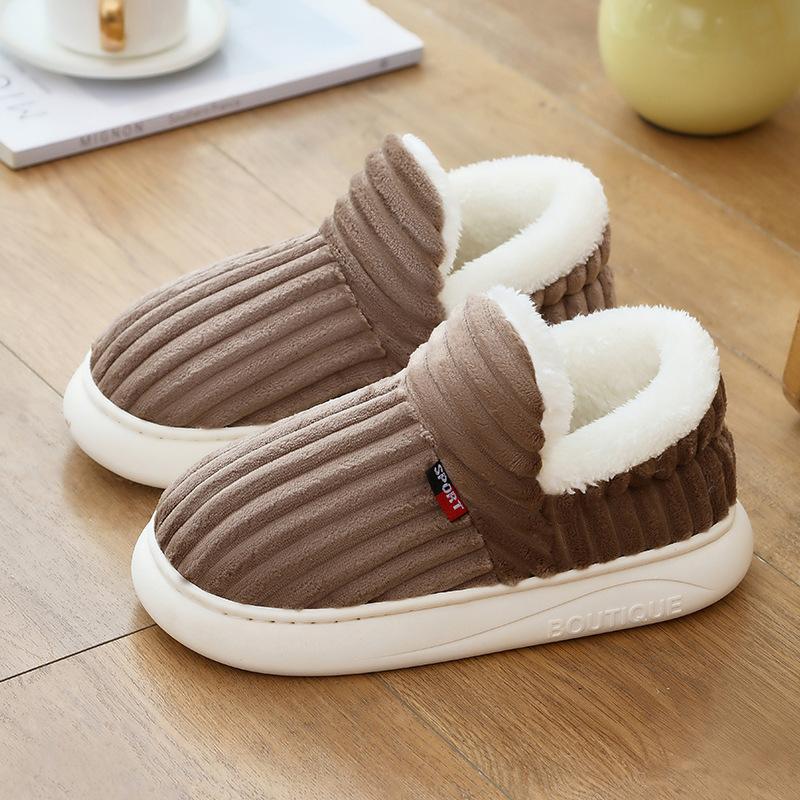 Bag heel cotton shoes winter velvet platform shoes indoor household thermal cotton shoes