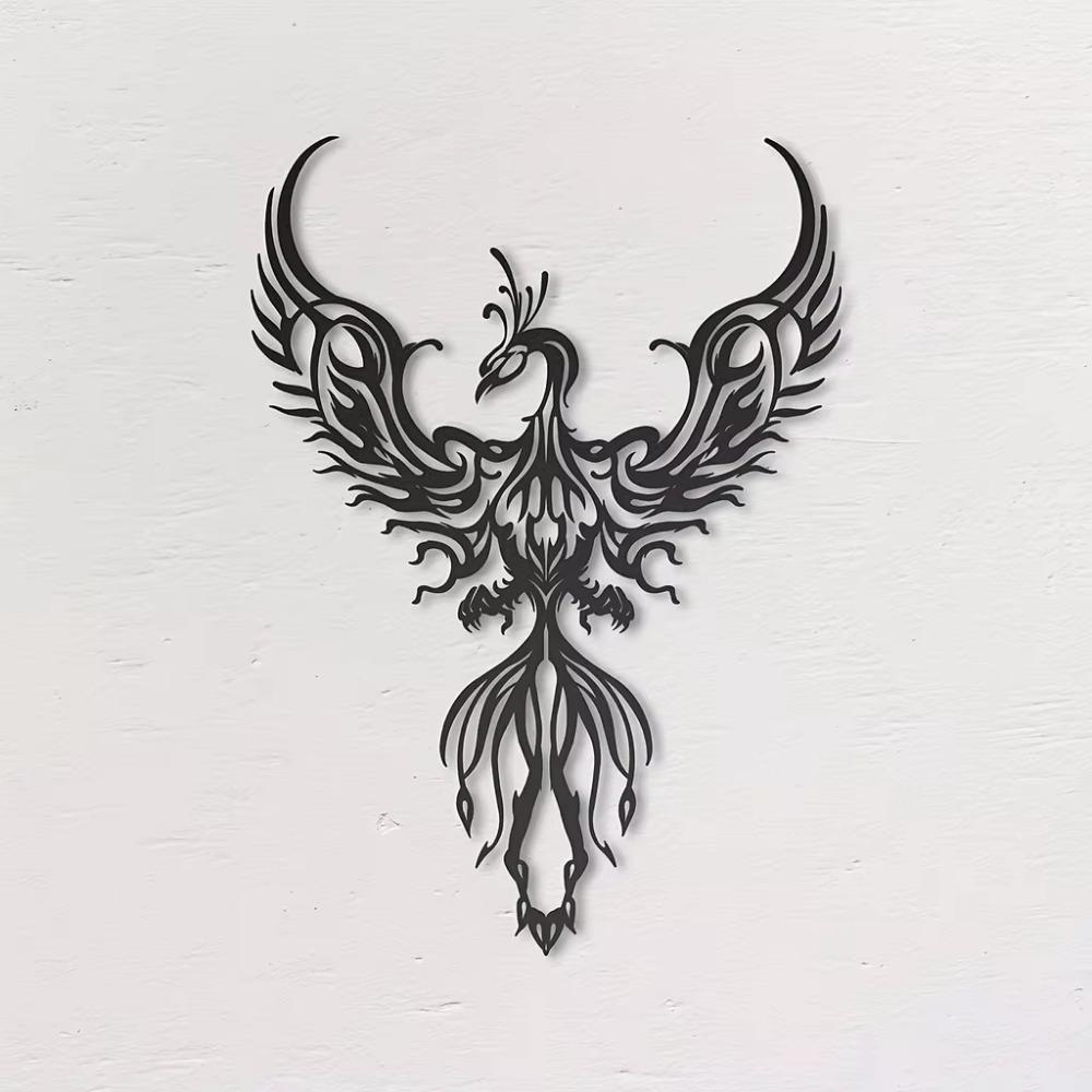 Metal Phoenix Design Hanging Wall Decor – Stylish Art for Indoor Living Room & Office, Elegant Metal Wall Hanging for Home Decor
