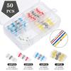 50Pcs Waterproof Solder Sleeve Heat Shrink Tube Wire Terminal Connector 4 Sizes