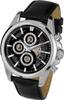 Jacques Lemans Liverpool 46mm Stainless Steel Case Black Calfskin Mineral Watch 1-1847A Men's