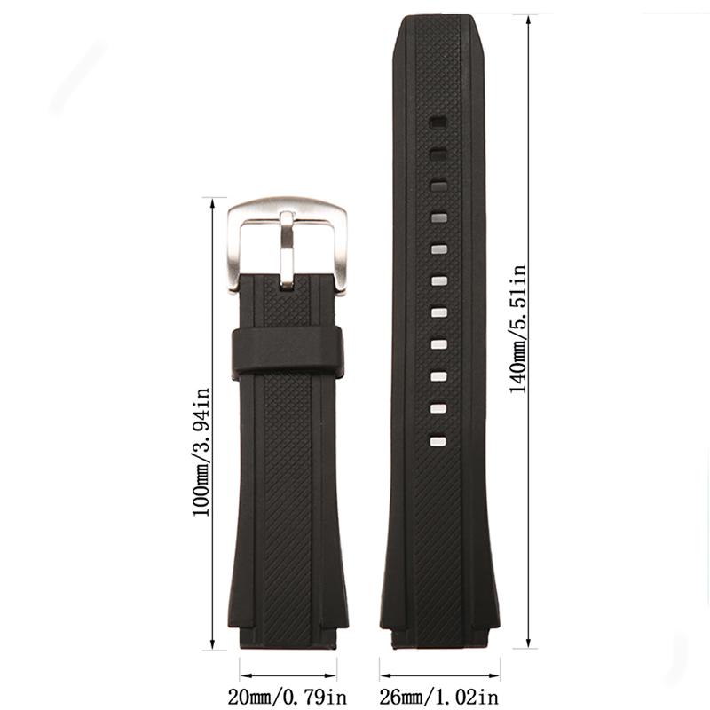 Resin Watchband For Casio EF-552 EF-552D-1A Watch Strap Waterproof Sports Rubber Bracelet Watch Accessories 20mm