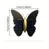 LED Solar Butterfly Wall Night Light Outdoor Waterproof for Garden Courtyard Fence Stairs Pathway Balcony Courtyard Decoration
