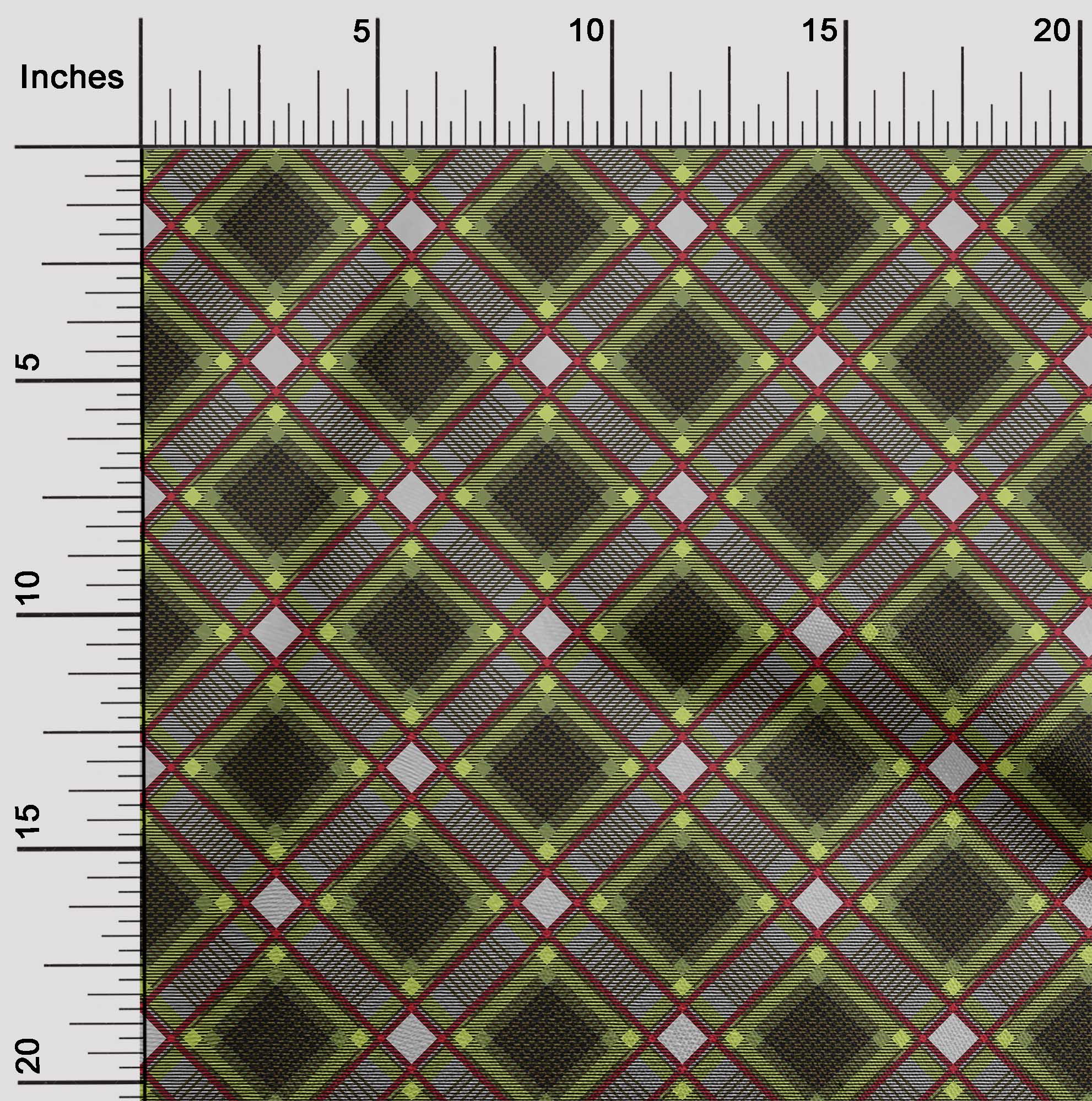 

OneOone Cotton Flex Fabric Tartan Тканина з принтом у клітинку 1 ярд 40 дюймів завширшки 42 Inch Wide - Viscose Chiffon moss зелений колір