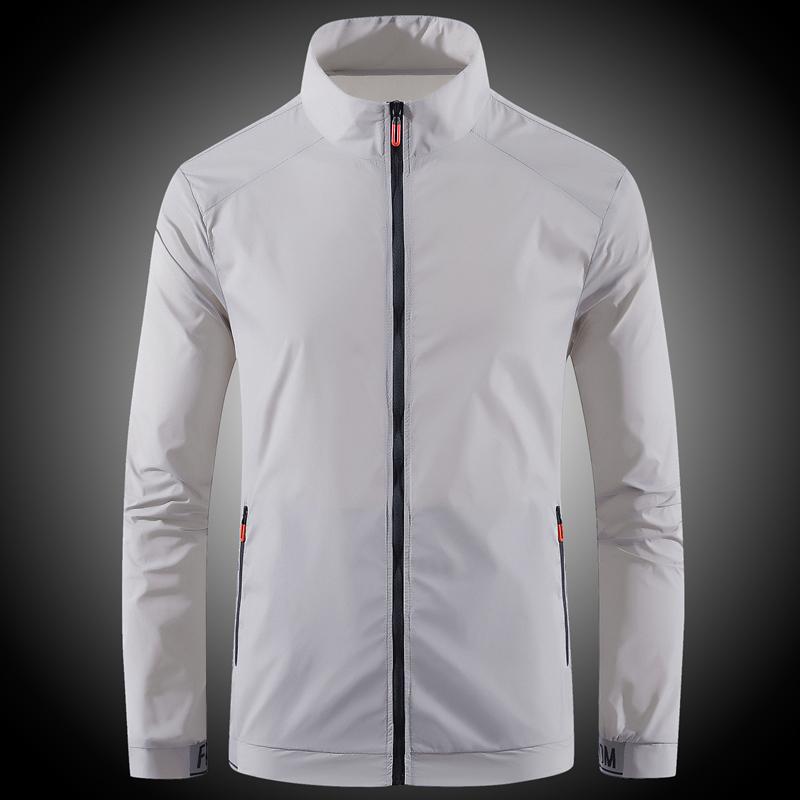 Pánské oblečení s ochranou proti slunci na léto Ultra tenké Prodyšné Ledové hedvábí Trendy Móda UV odolné Klimatizační bunda Jacke