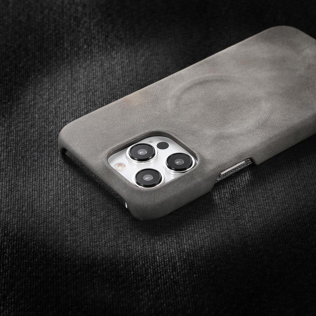 Luxury For Magsafe Wireless Charge Magnetic Case for iPhone 15 14 Plus 13 12 Pro Max Matte Retro Lambskin Leather Soft Cover