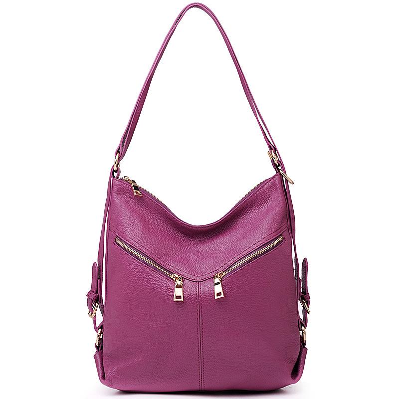 

2025 Европейский и Американский Женский Колледж Рюкзак из Натуральной Кожи Дорожная Сумка фиолетовый