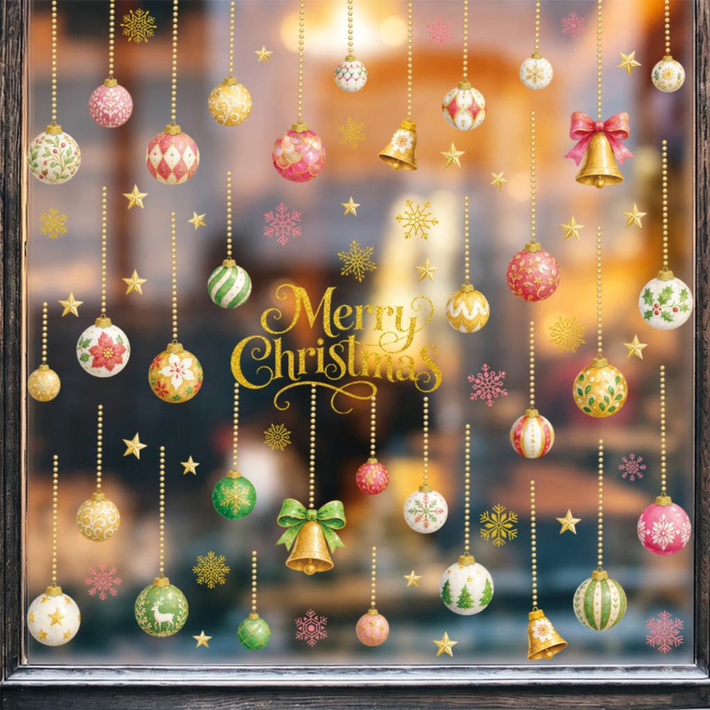 Christmas Static Cling Window Decals for Living Room Bedroom Holiday Party Decorations