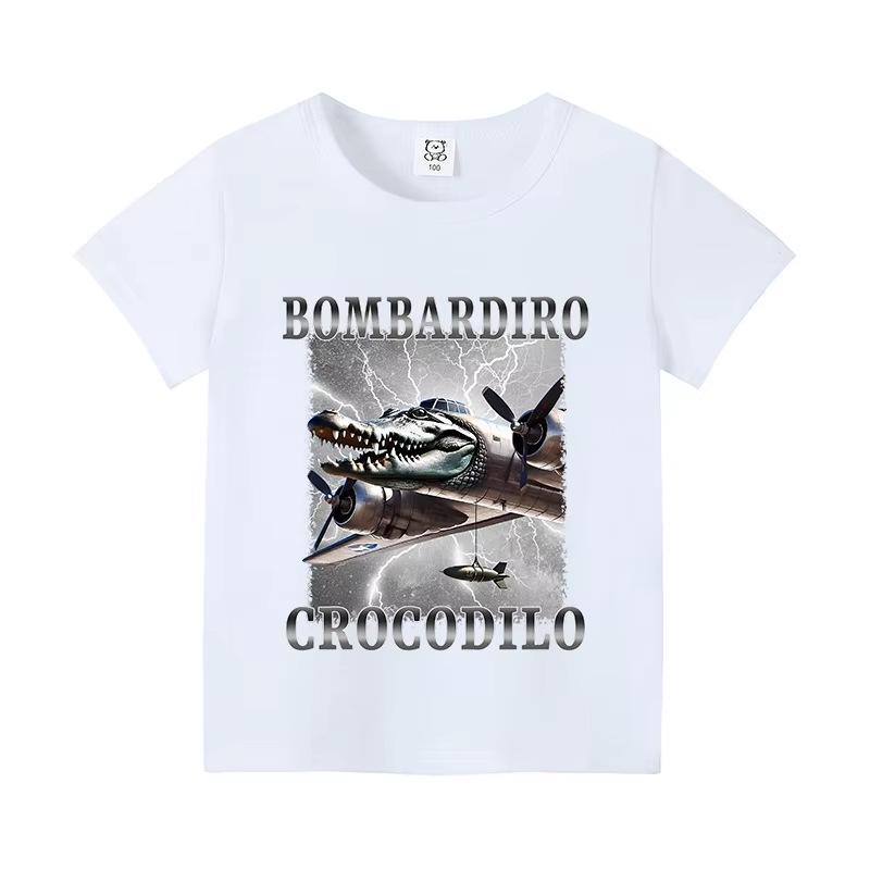 Italy Brain Rot Funny Animal Kids' Cotton T-Shirt - Cappuccino Assassin Short Sleeve