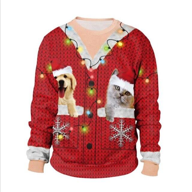 Ugly Christmas Sweater Für Jungen – Lässiges Weihnachts-Sweatshirt Mit Druck, Langarm, Aus Weichem Polyester