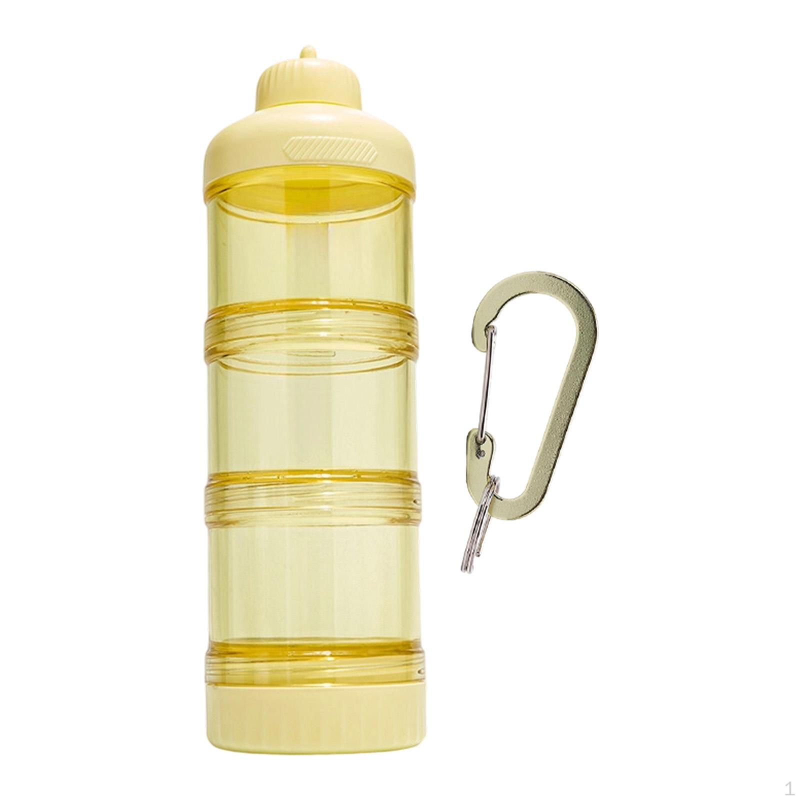 

Компактный контейнер для протеинового порошка со съемным карабином Оптимальная вместимость для порционного материала жёлтый