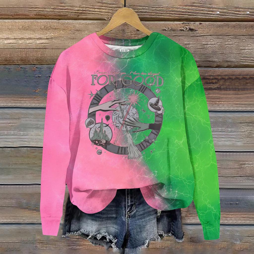 Women's Loose Comfortable Casual Fashionable Character Printing Round Neck Long Sleeved Sweatshirt
