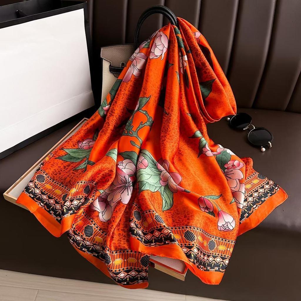 Hangzhou Silk Silk Scarf Autumn and Winter Shawl Two-purpose Thin Style Versatile Fashion New High-end High-end Exterior Matching