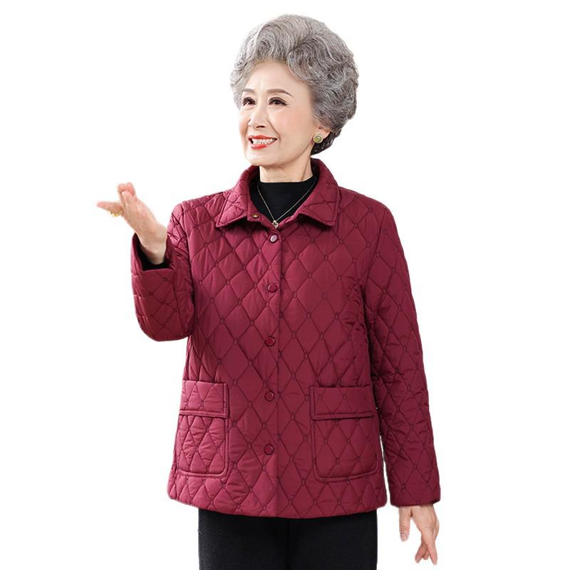Mom's 2025 Lightweight Autumn-Winter Cotton Jacket for Middle-Aged & Elderly Women - Warm, Thin, Small Cotton Coat for Grandma