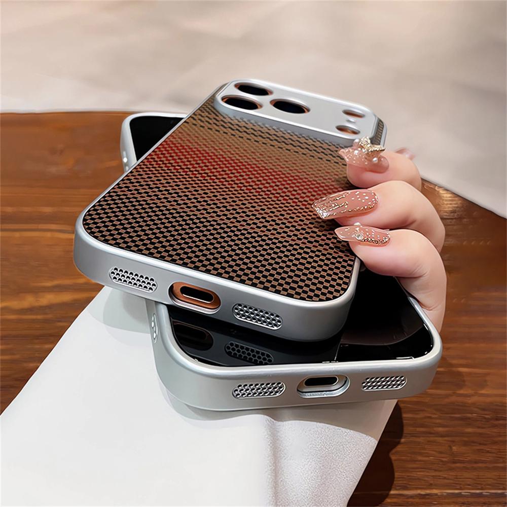 Luxury Carbon Fibre Relief Texture Phone Case For iPhone 17 16 15 14 13 12 Pro Max Plus Air Hard PC Shockproof Plating Cover