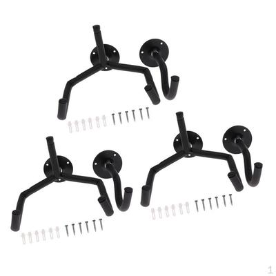 3Pcs Universal Guitar Mount Hanger Safety Hook Black for