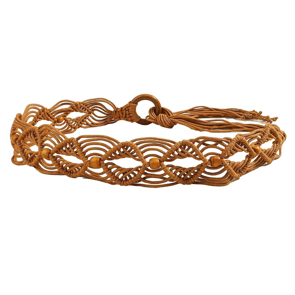 Ethnic Woven Belt Party Dress Waist Belt Unisex Stylish Artistic Belt Fashion for Men and Women