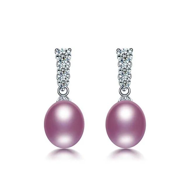 HENGSHENG 100% Real Natural Freshwater Pearl Earrings For Girl, 925 Sterling Silver Drop Earrings With Jewelry Women Earrings