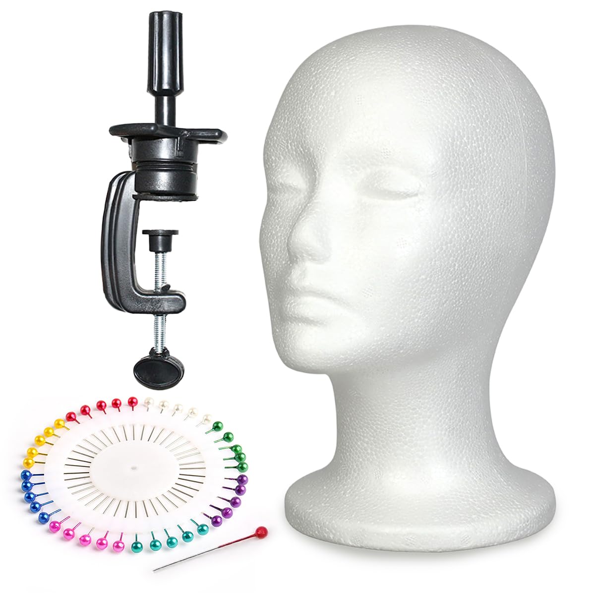 SALUDABLE Стенд для париков Манекенная голова Пенопластовая голова Аксессуары для головных уборов и Набор булавок