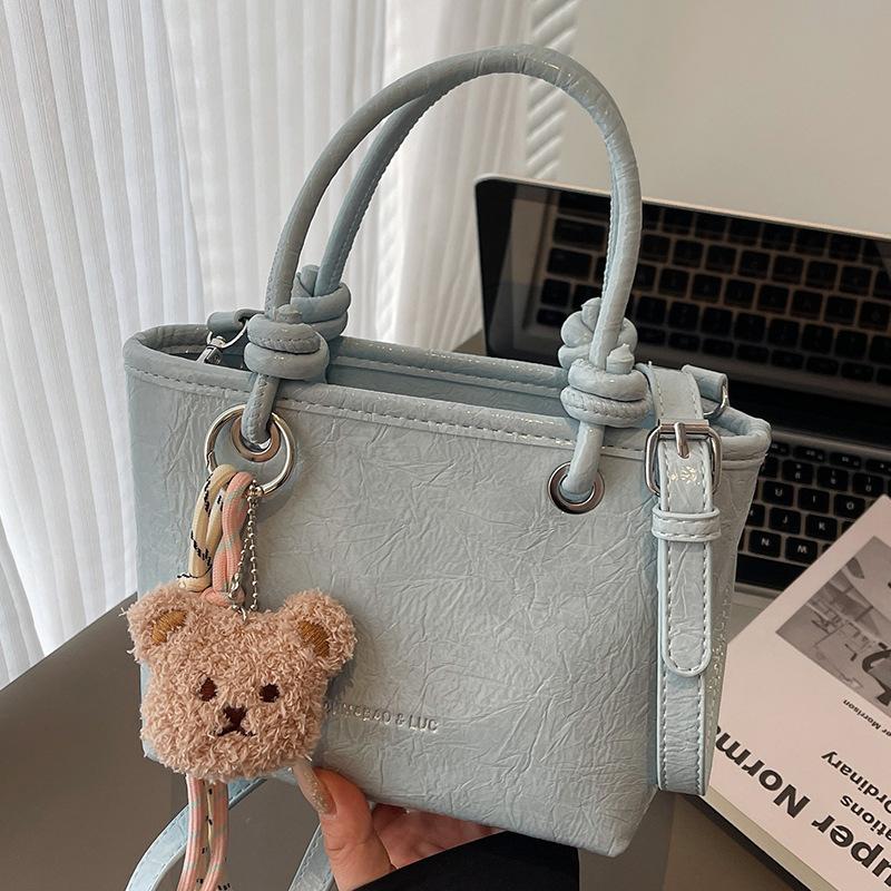 2025 summer new fashion Korean lychee pattern portable commuter bag women's fashion small tote bag messenger bag