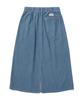 Columbia University Sl-Label Belted Denim Long Skirts Light Denim