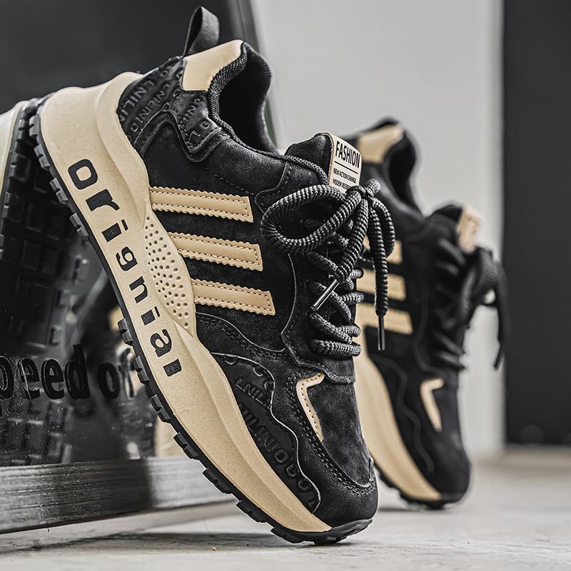 New men's shoes popular three-bar Forrest Gump shoes fashion sports casual shoes men's velvet running shoes platform dad shoes