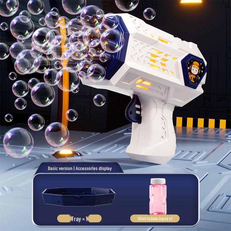 Popular Handheld Luminous Gatling Bubble Gun: Fully Automatic Bubble-Blowing Toy for Kids