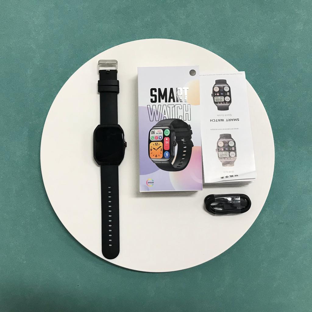 Rainbuvvy HK80 Smart Bracelet Android Smartwatch 128MB ROM 1.95inch AMOLED Full Touchscreen BT5.3 Long Standby Heart Rate Calories NFC Sports Watch