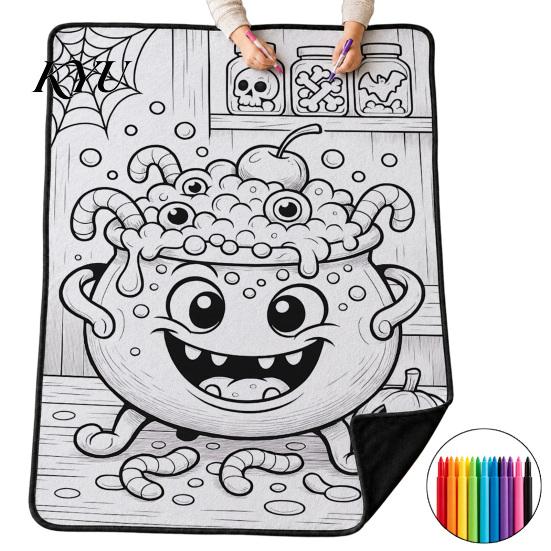 Einzigartige Geburtstagsgeschenke für sie Halloween DIY Maldecke mit 24 Stiften, Gestalte deine eigene Decke, Dekorative Wohnzimmerdecke, Geist Kürbis