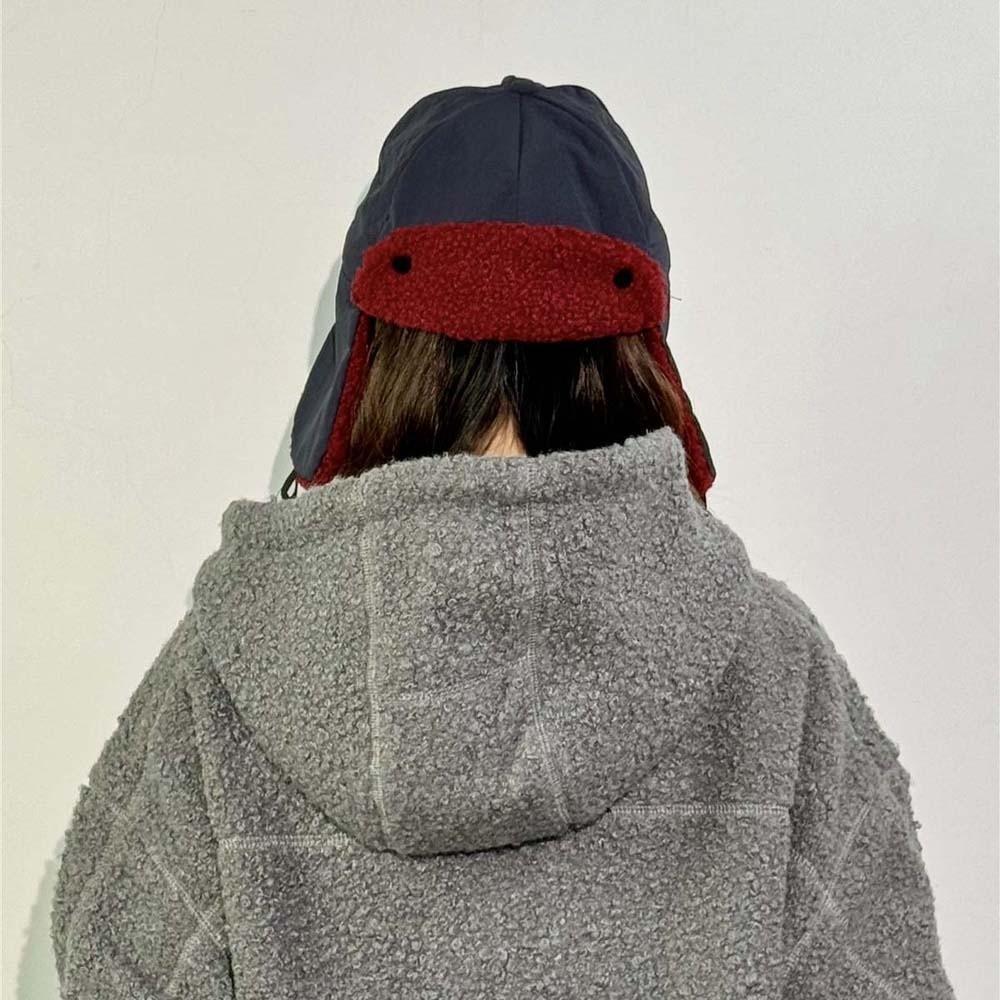 Multi-functional Earflaps Visor Hat Japanese Style Windproof Pilot Cap Ear Protection Cap  Autumn