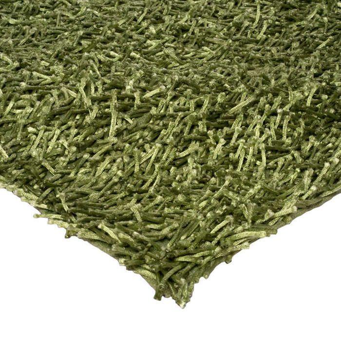 Tapis salon à poils longs toucher soyeux vert 160x230