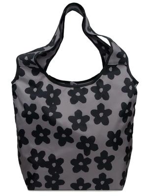 Anes Isolierte Einkaufstasche mit meinem Reißverschluss, Faltbar, Kompakt, Umweltfreundlich, Thermisch, Tasche, p574, Blume/Schwarz