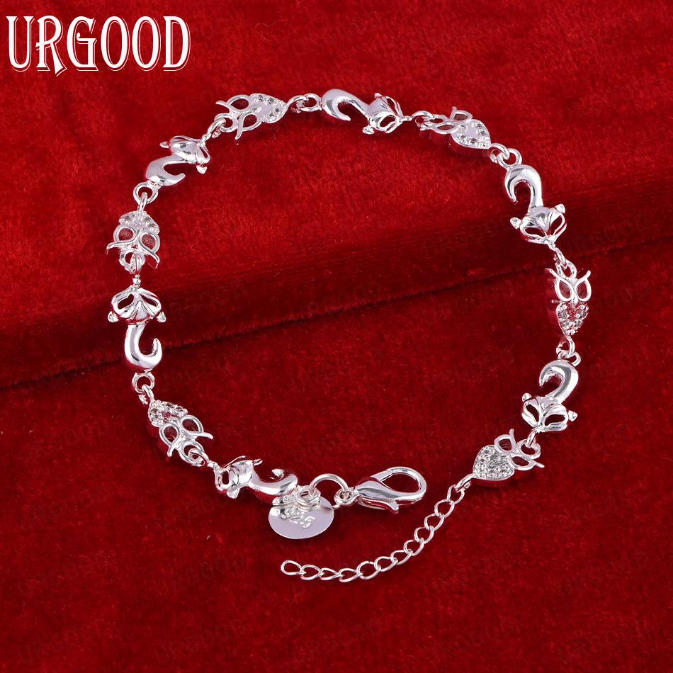 925 Sterling sølv Fox Owl AAA Zircon Armbånd Fasjonable bryllupssmykker