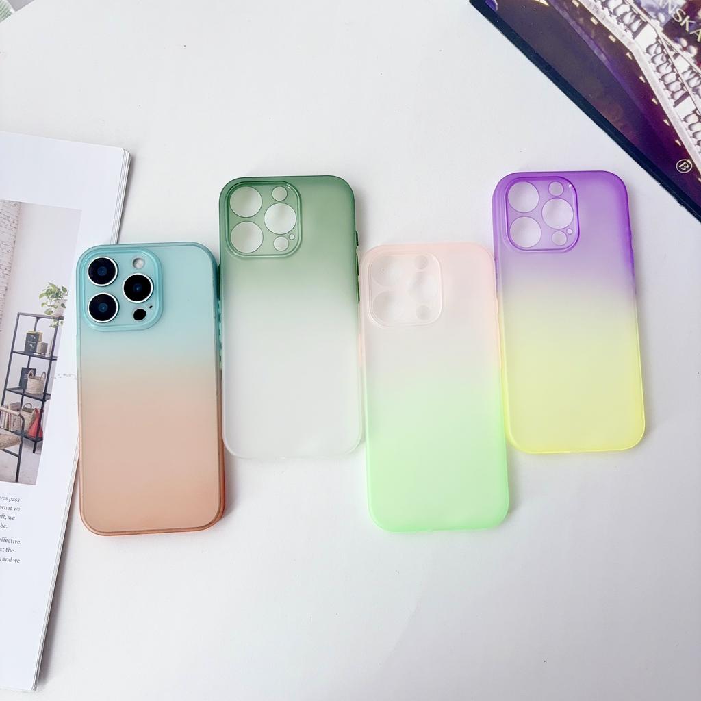 Translucent Gradient Matte Soft TPU Phone Case For iPhone 17 Air 16 Plus 15 14 13 12 11 Pro Max 17Pro 16Pro Non-slip Shockproof Protective Back Cover