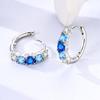 Hot Selling 925 Sterling Silver Blue Stars Butterfly Zircon Exquisite Earrings Suitable For Girls' Charming Jewelry Gifts