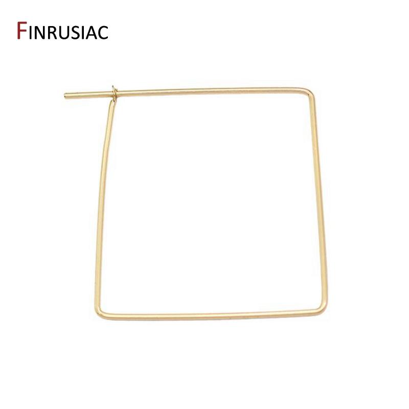 

Handmade DIY Beading Earrings Supplies 40mm Square Shape Beading Charm Material 14K Gold Plated Jewellery Making Accessories 4 pieces