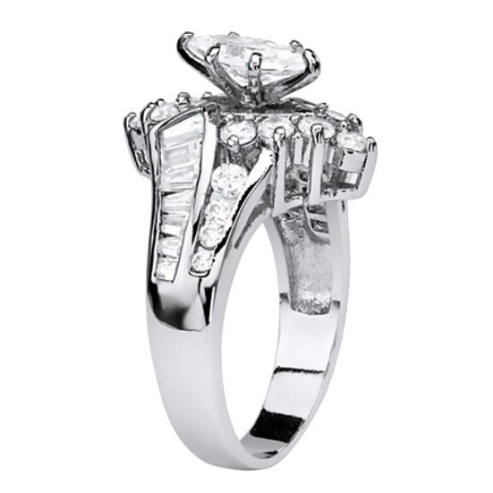 Damen-Fingerring mit Marquise-Schliff, kubischer Zirkonia, Verlobung, Jahrestag, Schmuck