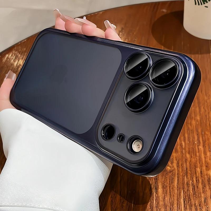 Luxury Matte Translucent Phone Case For iPhone 17 16 15 14 13 Pro Max 17Pro 16Pro Air Lens Protection Plating Bumper Cases Cover