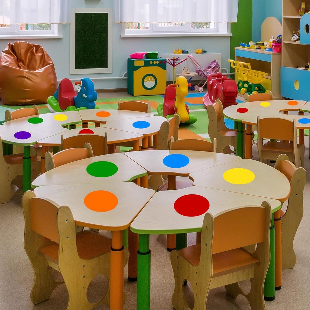 ELECLAND 36 Pcs Classroom Floor Stickers Round Floor Spots Self Adhesive Dry Erase Circles Vinyl Classroom Line Up Dots Classroom Dots for Floor